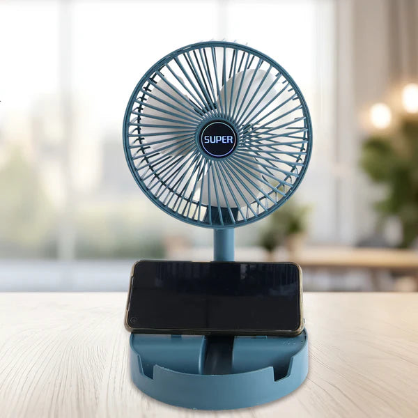 Telescopic Electric Desktop Fan Height Adjustable Foldable Portable For Travelcarry Silent Table Top Personal Fan For Bedside Office Table (Battery Not Include)