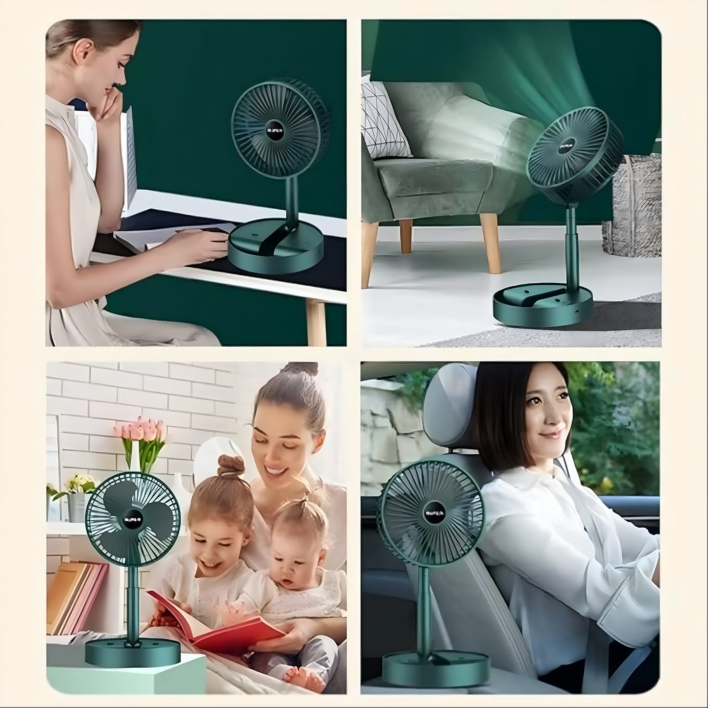 4642 Telescopic Electric Desktop Fan Height Adjustable Foldable Portable For Travelcarry Silent Table Top Personal Fan For Bedside Office Table (Battery Not Include)
