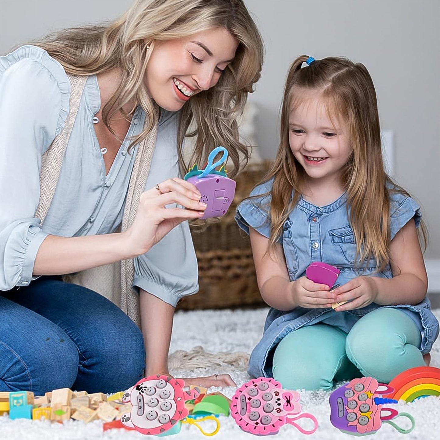 Mini Push Bubbles Game With Keychain Music Game (1 Pc)
