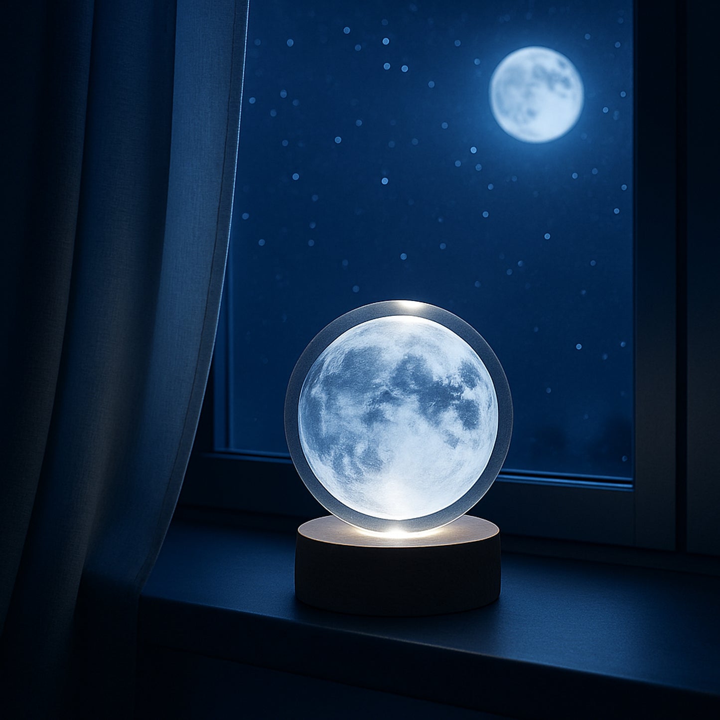 3d Crystal Ball Lamps With Base (1 Pc)