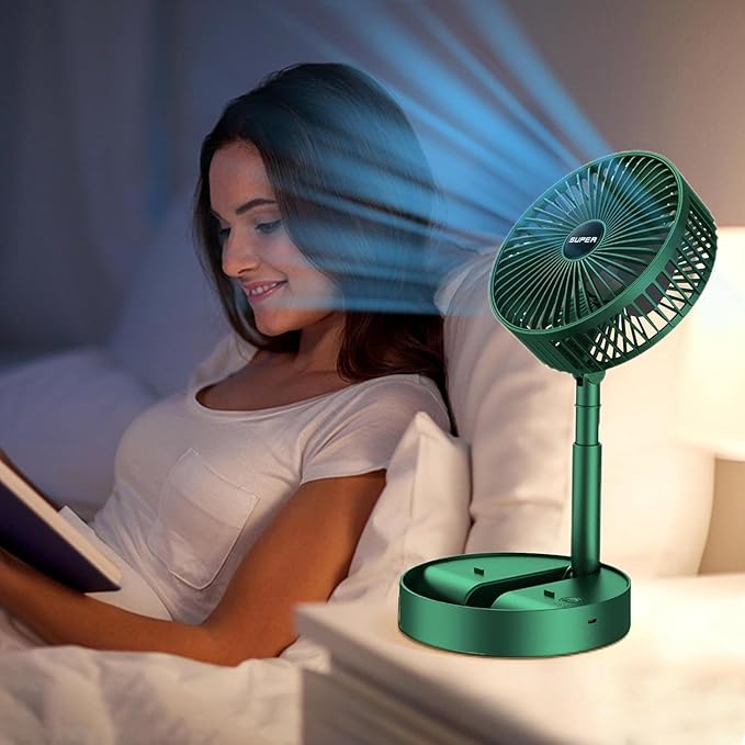 Telescopic Electric Desktop Fan Height Adjustable Foldable Portable For Travelcarry Silent Table Top Personal Fan For Bedside Office Table (Battery Not Include)