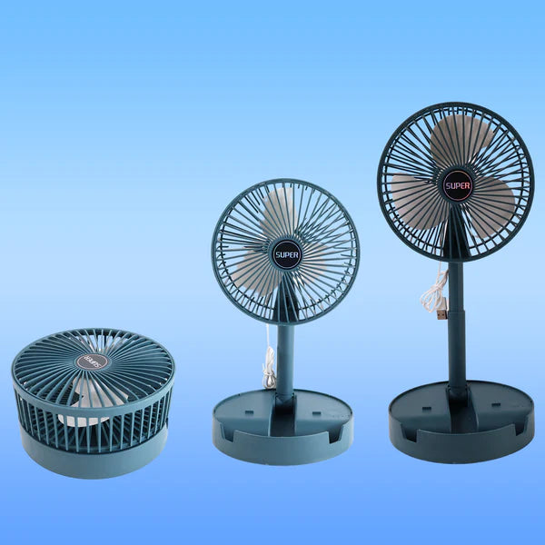 Telescopic Electric Desktop Fan Height Adjustable Foldable  Portable For Travelcarry  Silent Table Top Personal Fan For Bedside Office Table (Battery Not Include)