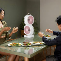 Portable Dual Head Usb Rechargeable Table Fan (1 Pc)