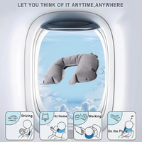 Inflatable  Foldable Pillow U Shape Air Cushion Travel Pillow (1 Pc  Mix Color)