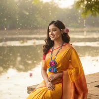 3D Lotus Embroidered Jewelry Set