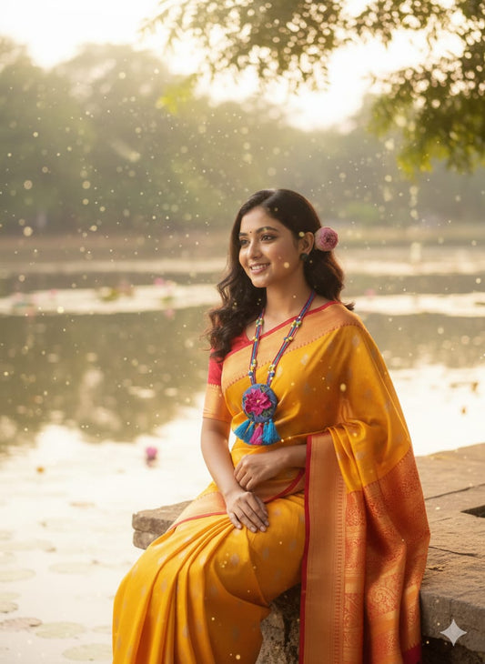 3D Lotus Embroidered Jewelry Set