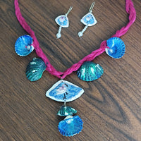 Ocean Bloom – Flamingo Embroidered Jewellery Set