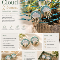 Cloud Pearl Embroidery Earrings