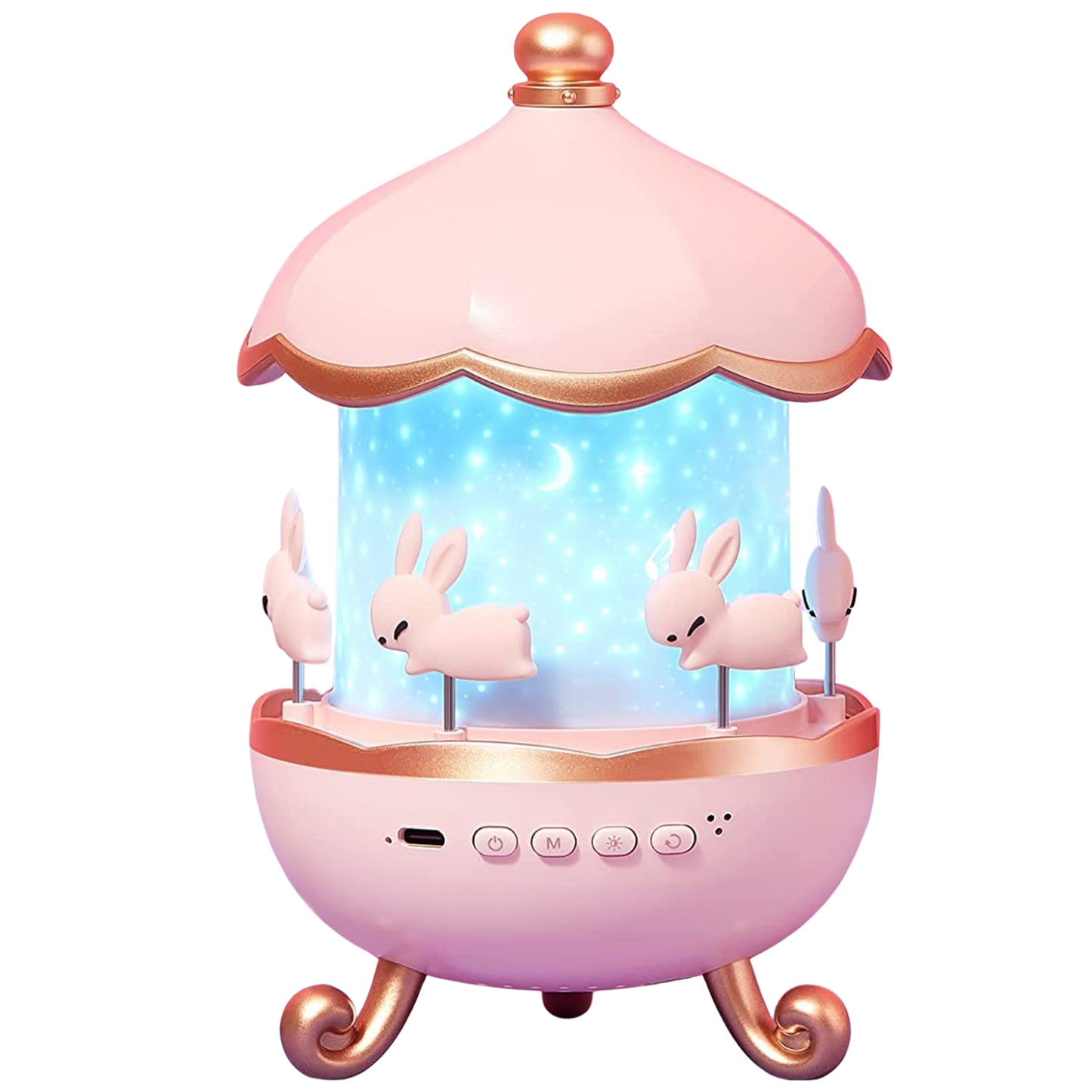 Bunnys Carousel Rotating Led Night Light