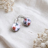 Hand Embroidered Floral Dome Earrings
