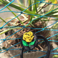 3D Yellow Rose Embroidery Rubber Band
