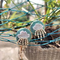 Cloud Pearl Embroidery Earrings