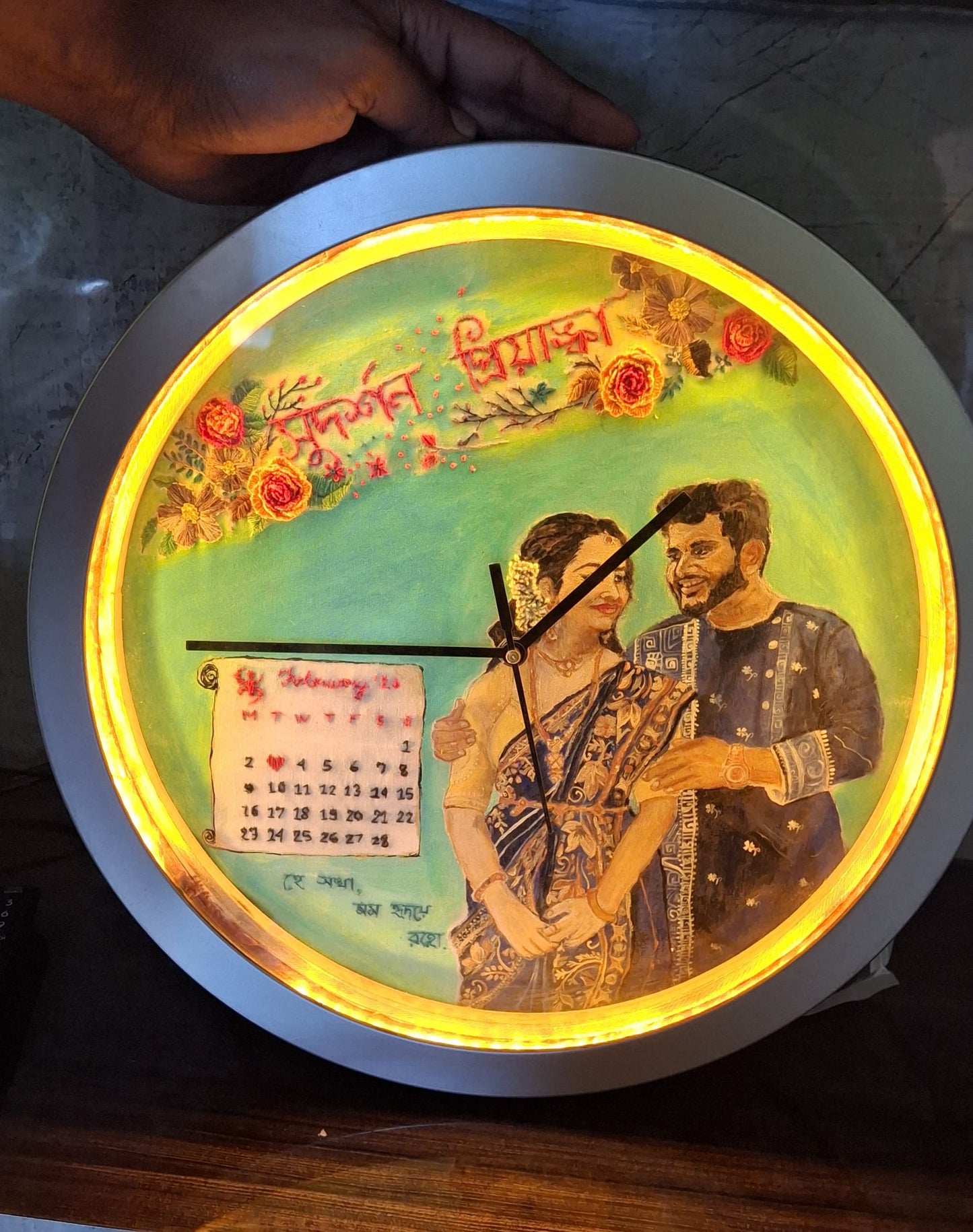 Timeless Love – Handcrafted Couple Memory LED Clock