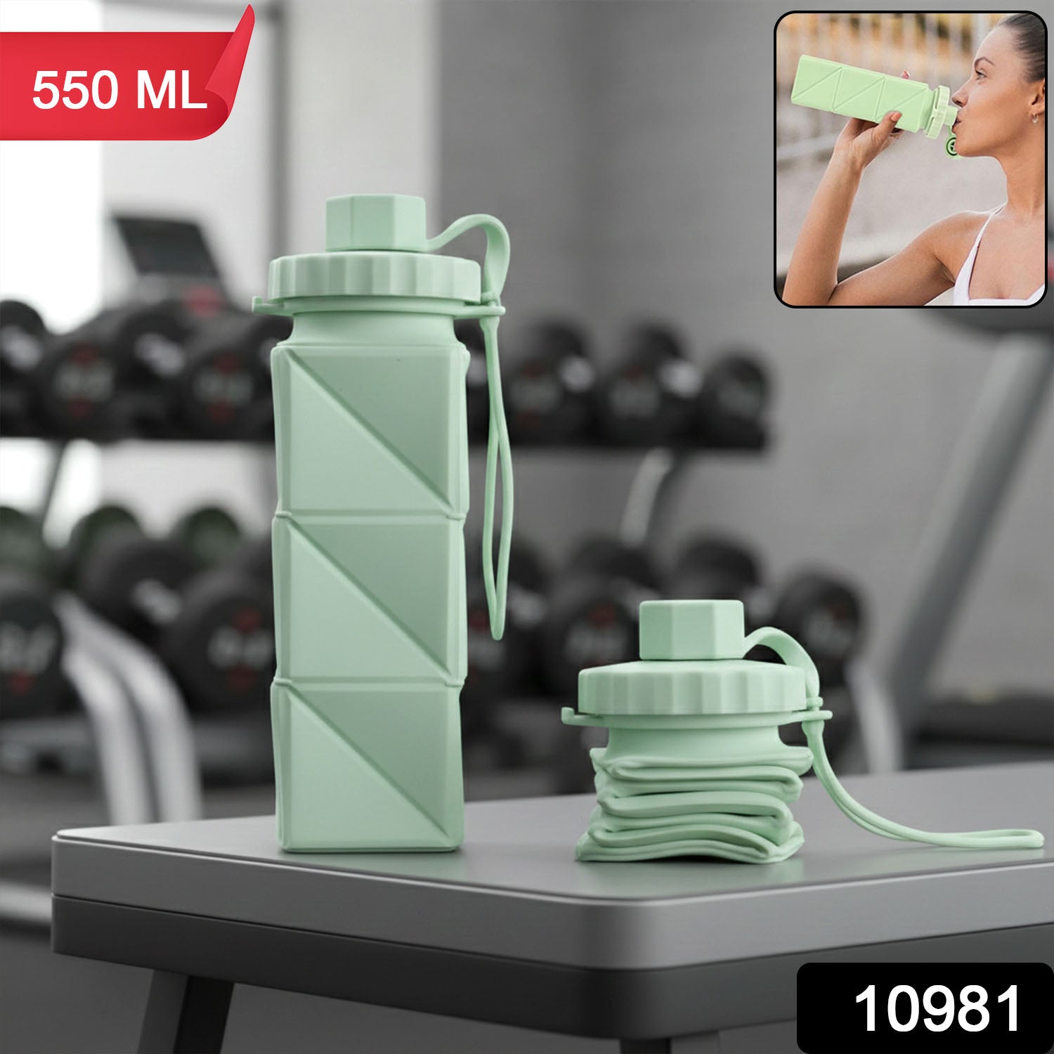 Premium Foldable Collapsible Water Bottle (1 Pc)