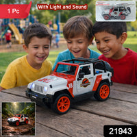 Kids Dinosaur Hunter Off-road Friction Powered Toy Jeep Car (1 Pc)